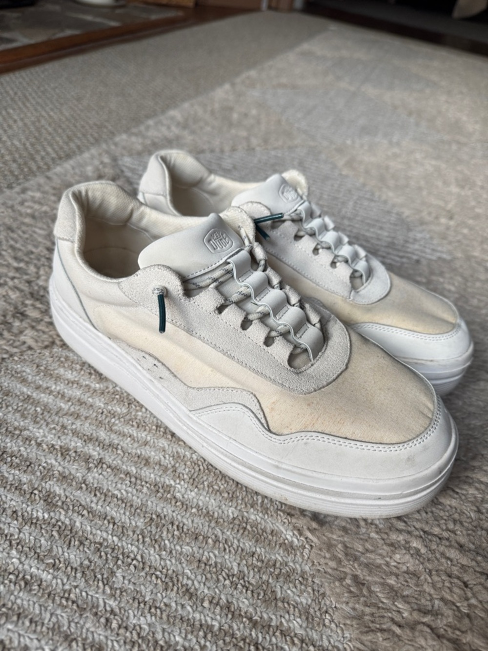 Hey Dude Women’s Low-Top Sneakers in Off-White and Cream
